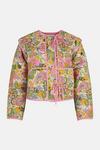 Warehouse Paisley Print Quilted Tie Front Jacket thumbnail 4