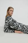 Warehouse Petite Premium Knit Swirl Jacquard Mini Dress thumbnail 2