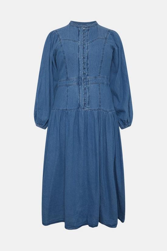 Warehouse Plus Size Denim Western Dropped Waist Midi Dress 4