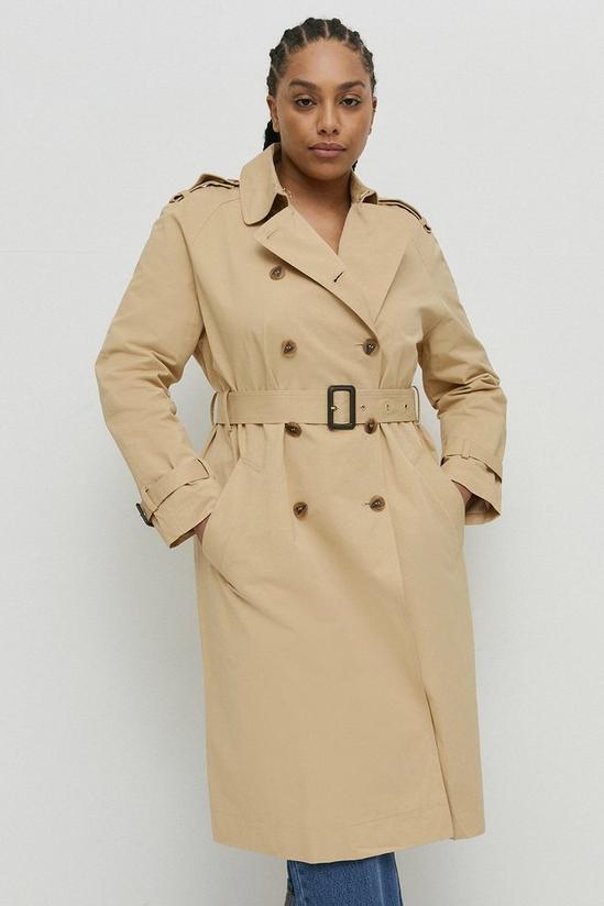Warehouse Plus Size Raglan Sleeve Belted Trench 2