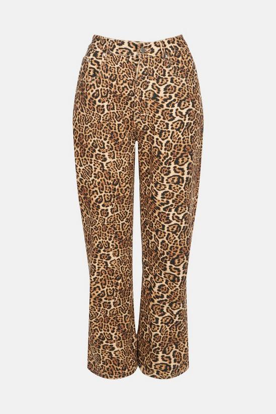 Warehouse Denim Leopard Printed Straight Leg Jeans 4
