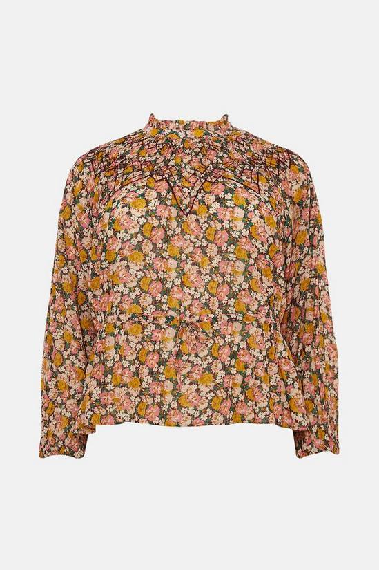 Warehouse Plus Size Embroidered Yoke Floral Blouse 4