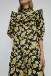 Warehouse Cotton Frill Midi Dress In Floral thumbnail 1