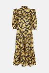 Warehouse Cotton Frill Midi Dress In Floral thumbnail 4