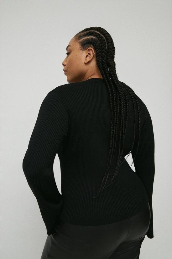 Warehouse Plus Size Eyelet Tie Up Knitted Jumper 3