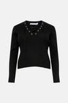 Warehouse Plus Size Eyelet Tie Up Knitted Jumper thumbnail 4