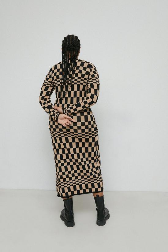 Warehouse Plus Size Checkerboard Knit Midi Dress 3
