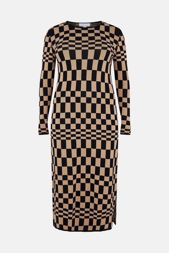 Warehouse Plus Size Checkerboard Knit Midi Dress 4