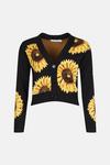Warehouse Petite Sunflower Jacquard Knit Cardigan thumbnail 4