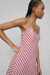 Warehouse Strappy Stripe Midi Dress thumbnail 1