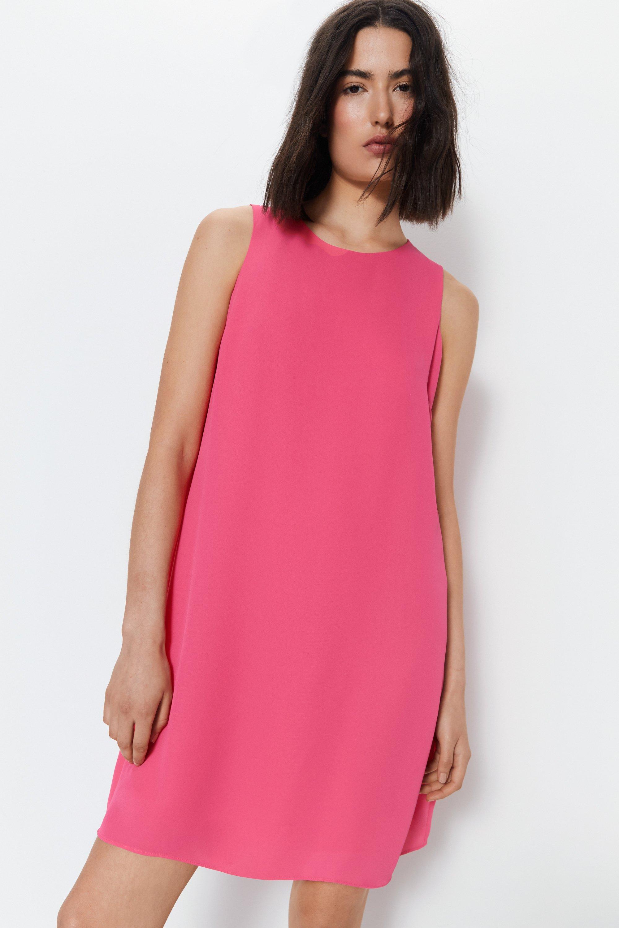 Womens Sleeveless Shell Dress - pink