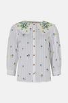 Warehouse Floral Embroidered Collar Detail Shirt thumbnail 4