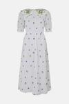 Warehouse Floral Embroidered Collar Detail Midi Dress thumbnail 4