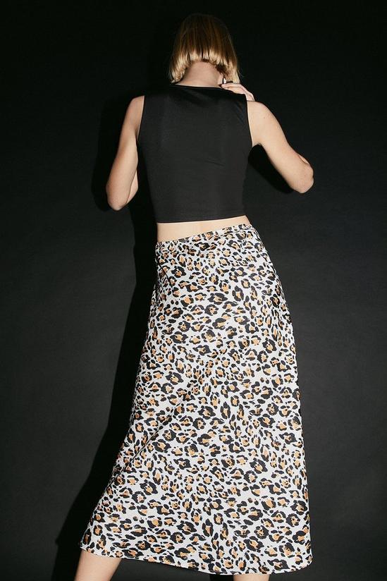 Warehouse Animal Print Satin Slip Skirt 3