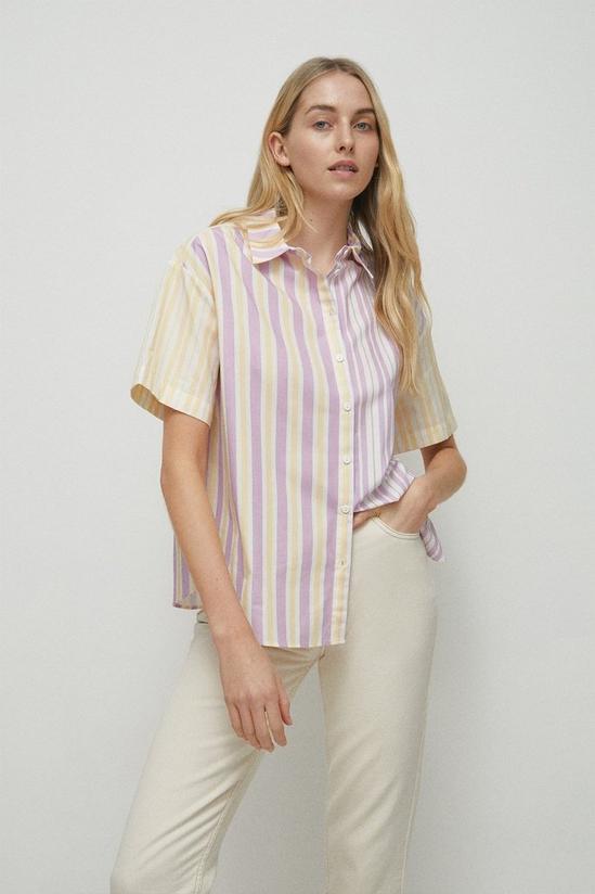 Warehouse Cotton Stripe Short Sleeve  Shirt 1