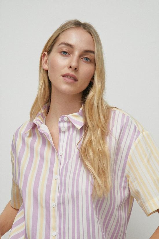 Warehouse Cotton Stripe Short Sleeve  Shirt 2