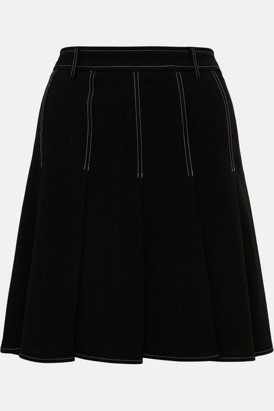 Warehouse Contrast Stitch Detail Pleated Skirt 4