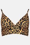 Warehouse Leopard Ribbed Banded Triangle Bikini Top thumbnail 4