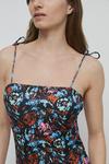 Warehouse Abstract Floral Ribbed Tie Shoulder Swimsuit thumbnail 2