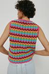 Warehouse Zig Zag Crochet Look Knit Vest thumbnail 3