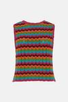 Warehouse Zig Zag Crochet Look Knit Vest thumbnail 4