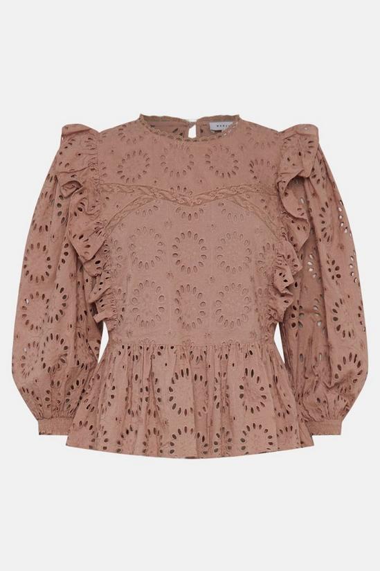 Warehouse Broderie Frill Front Lace Insert Top 4