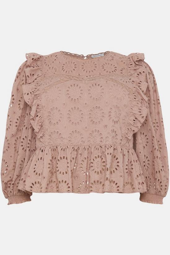 Warehouse Plus Size Broderie Frill Front Lace Insert Top 4