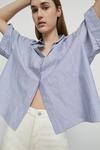 Warehouse Cotton Short Sleeve Pocket Shirt In Stripe thumbnail 1