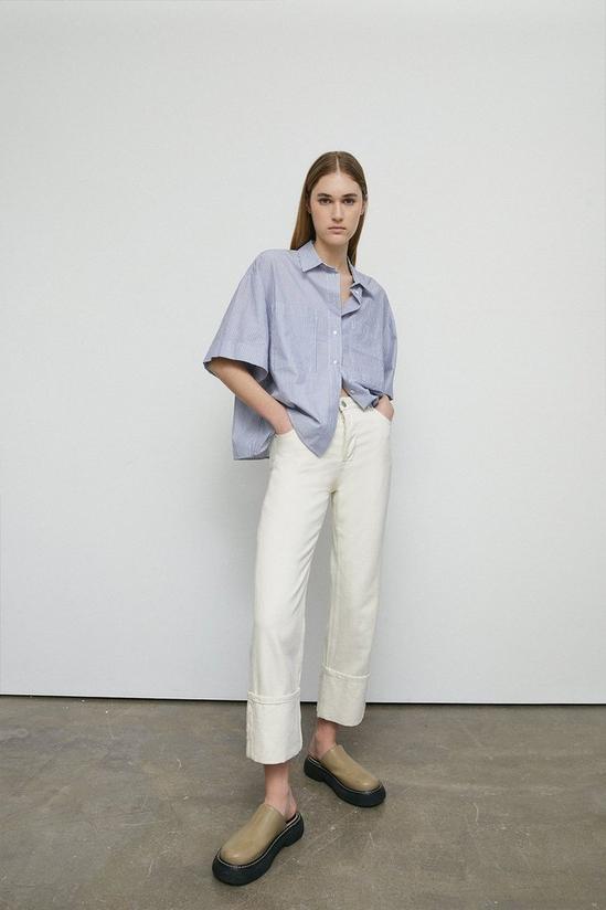 Warehouse Cotton Short Sleeve Pocket Shirt In Stripe 2