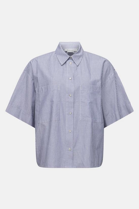 Warehouse Cotton Short Sleeve Pocket Shirt In Stripe 4