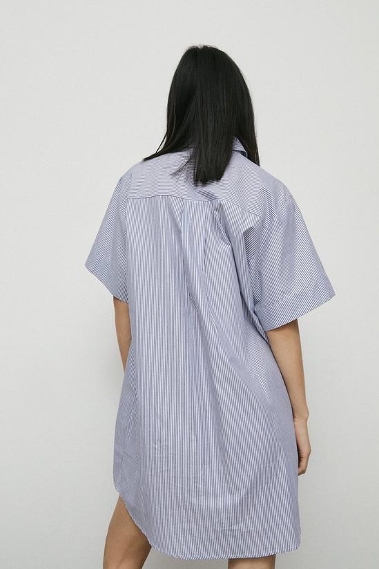 Warehouse Cotton Stripe Mini Shirt Dress 3