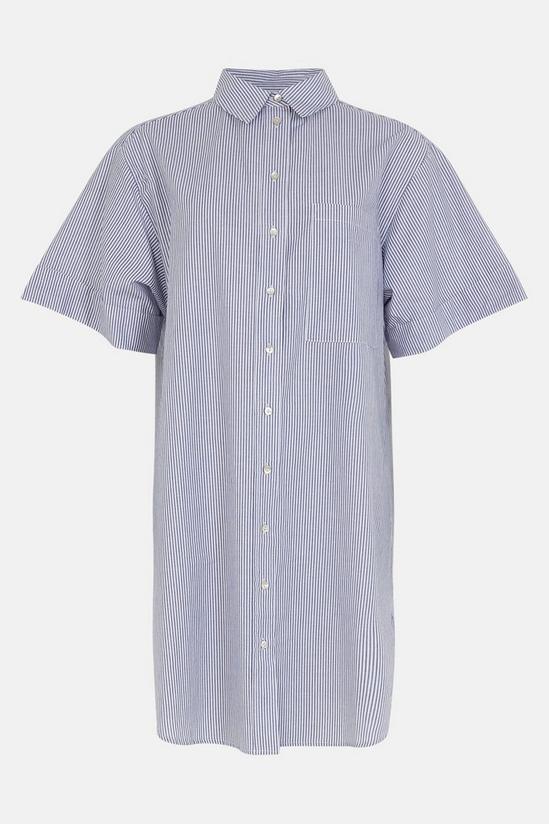 Warehouse Cotton Stripe Mini Shirt Dress 4
