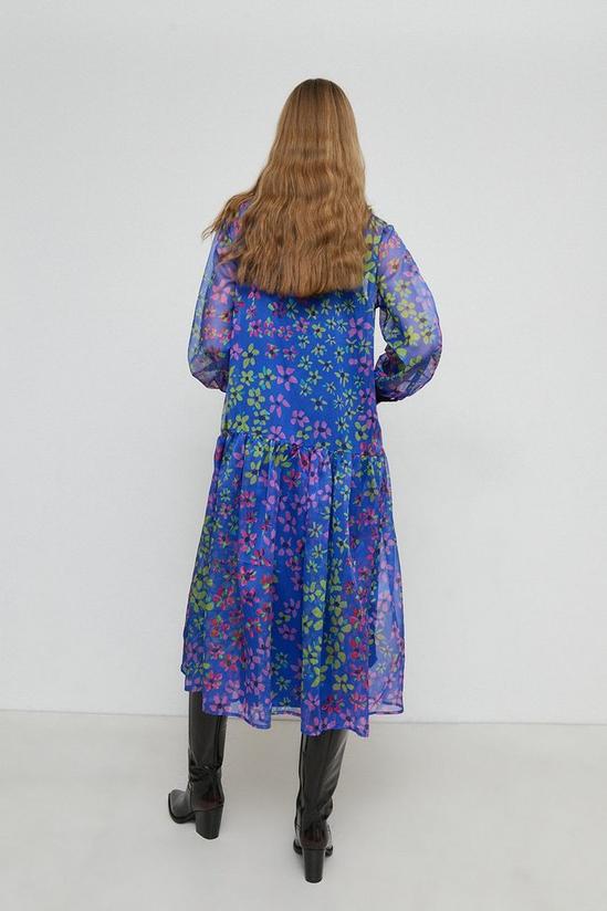 Warehouse Tiered Smock Midi Dress In Floral 3
