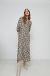 Warehouse Ditsy Floral Tiered Loose Fit Midi Dress thumbnail 1