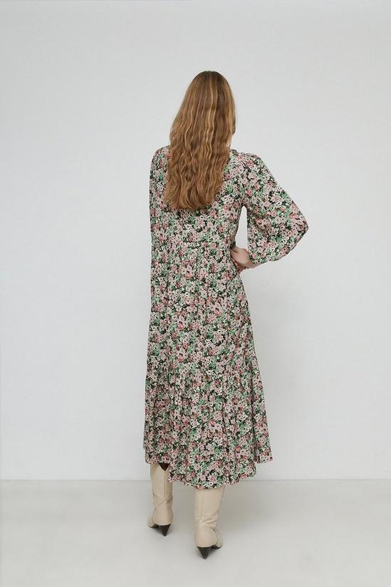 Warehouse Ditsy Floral Tiered Loose Fit Midi Dress 3