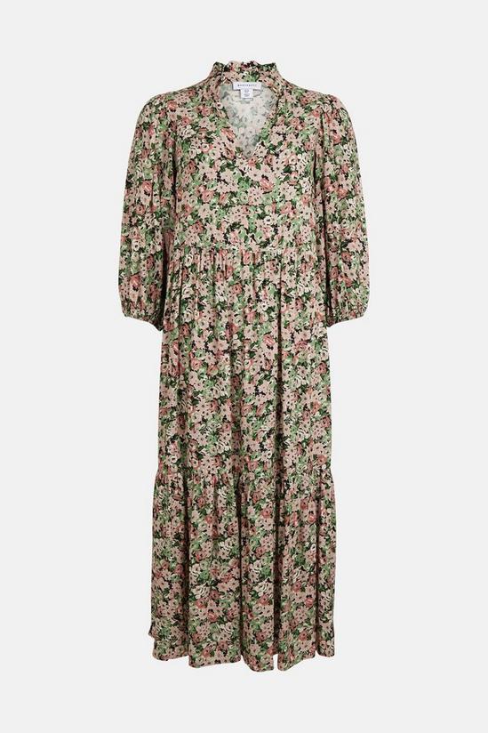 Warehouse Ditsy Floral Tiered Loose Fit Midi Dress 4