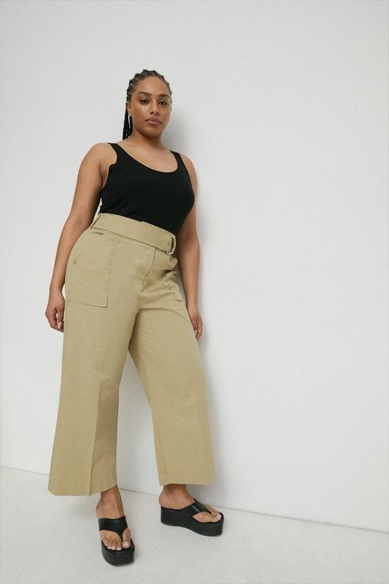 Warehouse Plus Size Elevated Wide Crop Trouser 1
