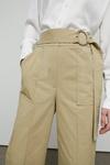 Warehouse Tailored Cotton Wide Crop Trouser With D Ring Belt thumbnail 2