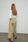 Warehouse Tailored Cotton Wide Crop Trouser With D Ring Belt thumbnail 3