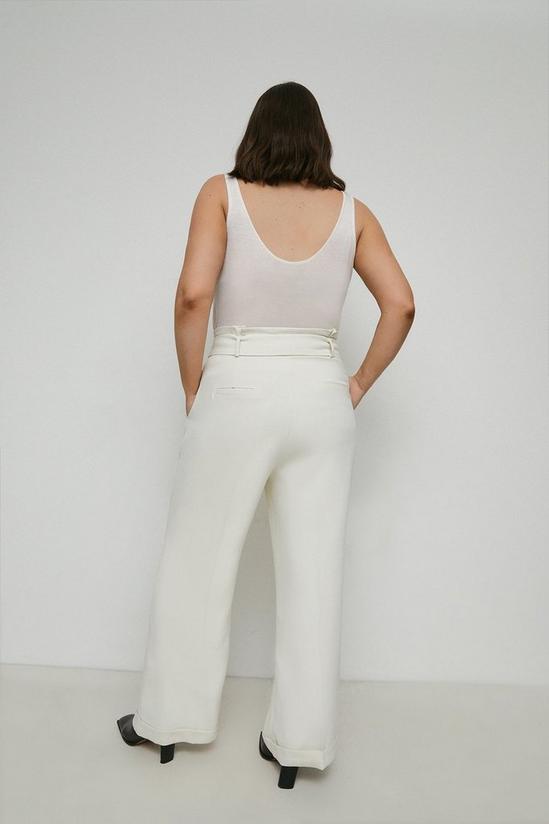 Warehouse Plus Size D Ring Belted Wide Leg Trouser 3