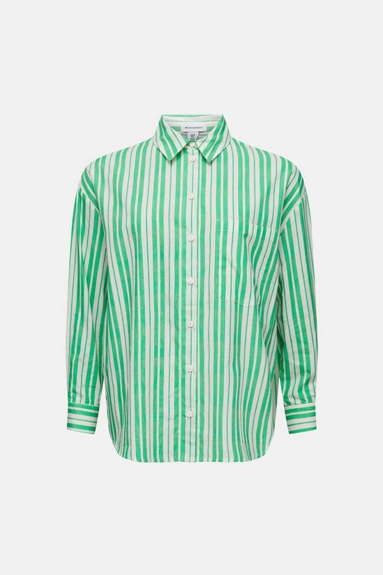 Warehouse Cotton Oversize Pocket Splice Shirt 4