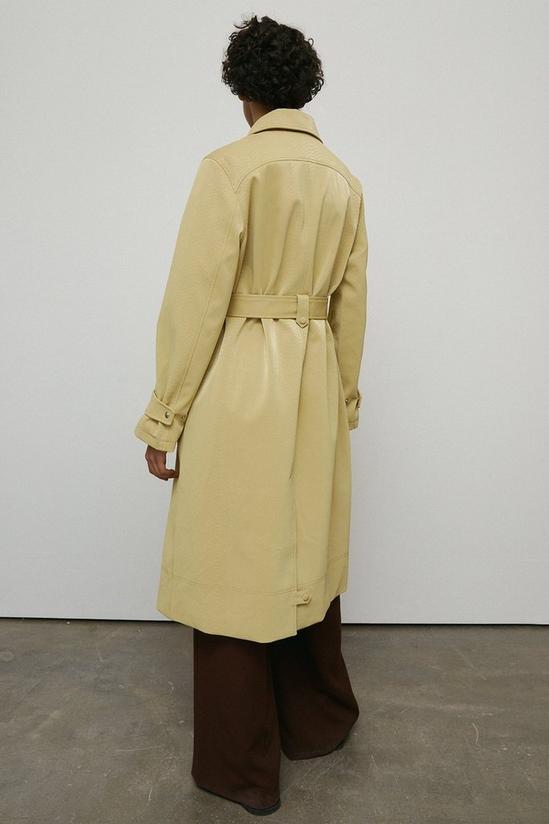 Warehouse Faux Leather Snake Trench Coat 3