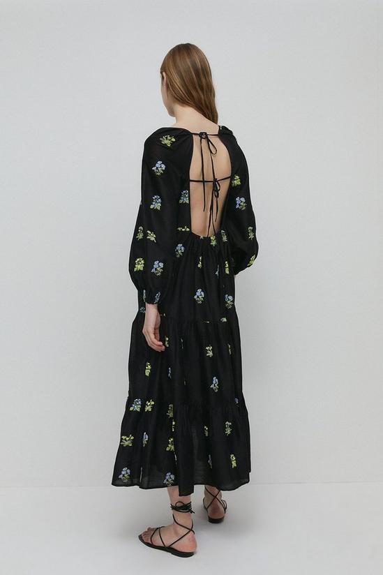 Warehouse Petite Embroidery Tiered Maxi Dress 3