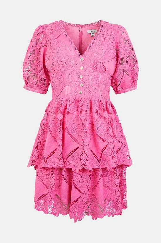 Warehouse Lace V Neck Mini Dress 4