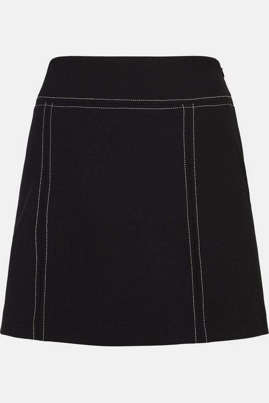 Warehouse Top Stitch Jersey Crepe Pelmet Skirt 4