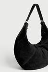 Warehouse Shoulder Slouch Bag Suede Leather Mix thumbnail 4