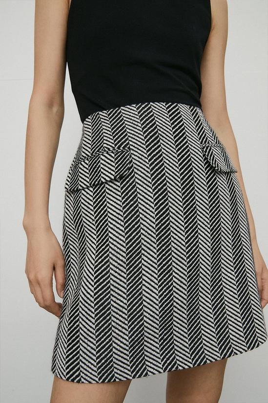 Warehouse Herringbone Flap Pocket Pelmet Skirt 2