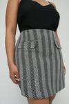 Warehouse Plus Size Herringbone Flap Pocket Pelmet Skirt thumbnail 1