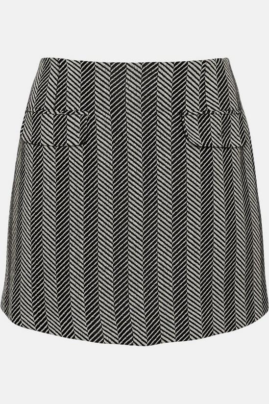 Warehouse Plus Size Herringbone Flap Pocket Pelmet Skirt 4