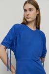 Warehouse Pique Ruched Shoulder Short Sleeve Midi Dress thumbnail 2